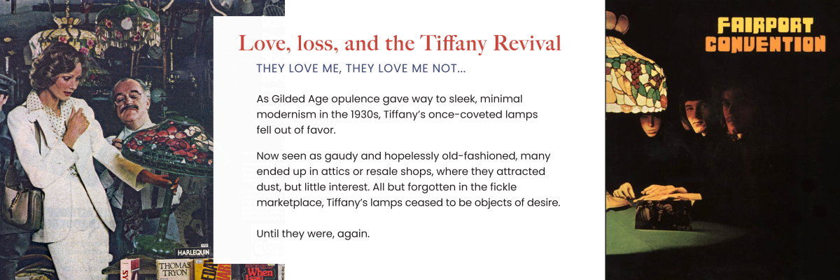 Exhibition description and images of Tiffany Revival ephemera