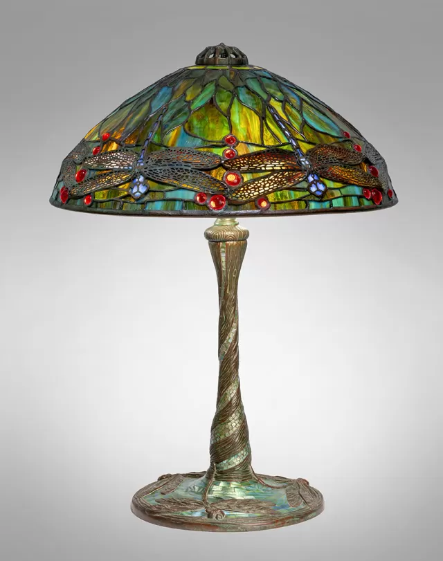 Tiffany Dragonfly lampshade with mosaic base