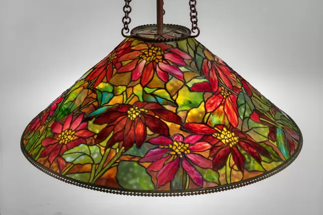 Poinsettia Tiffany Hanging Shade